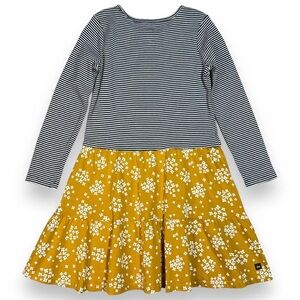 Tea Collection Striped Floral Tiered Skirted Twirl Dress